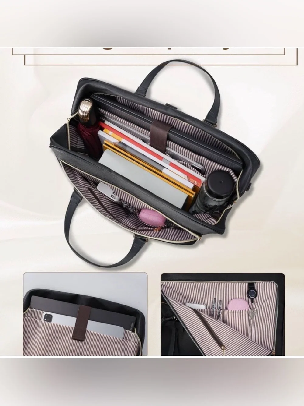 Used 17.3 In Laptop Briefcase, Extra Large Convertible Shoulder/Backpack Women